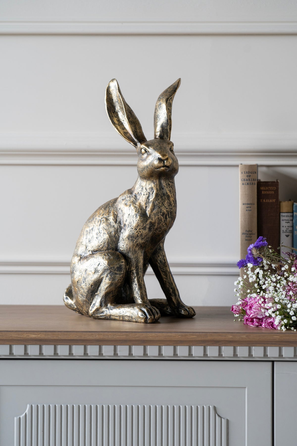 Laura Ashley Antiqued Large Sitting Hare Sculpture
