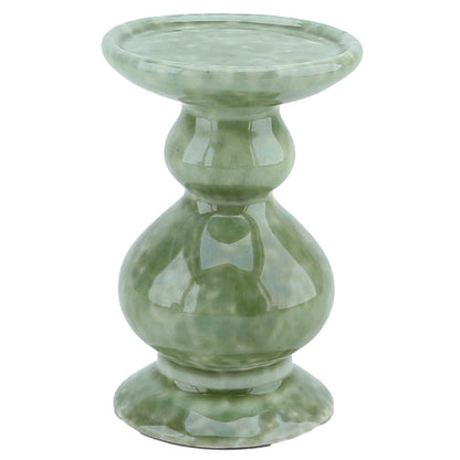Laura Ashley Green Laneham Stoneware Candleholder Small