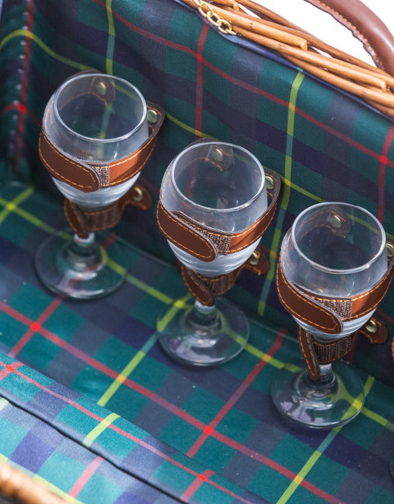 Luxury Tartan Wicker Picnic Hamper for 4