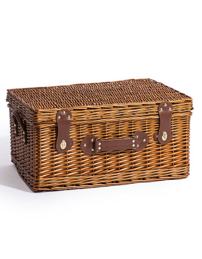 Luxury Tartan Wicker Picnic Hamper for 4